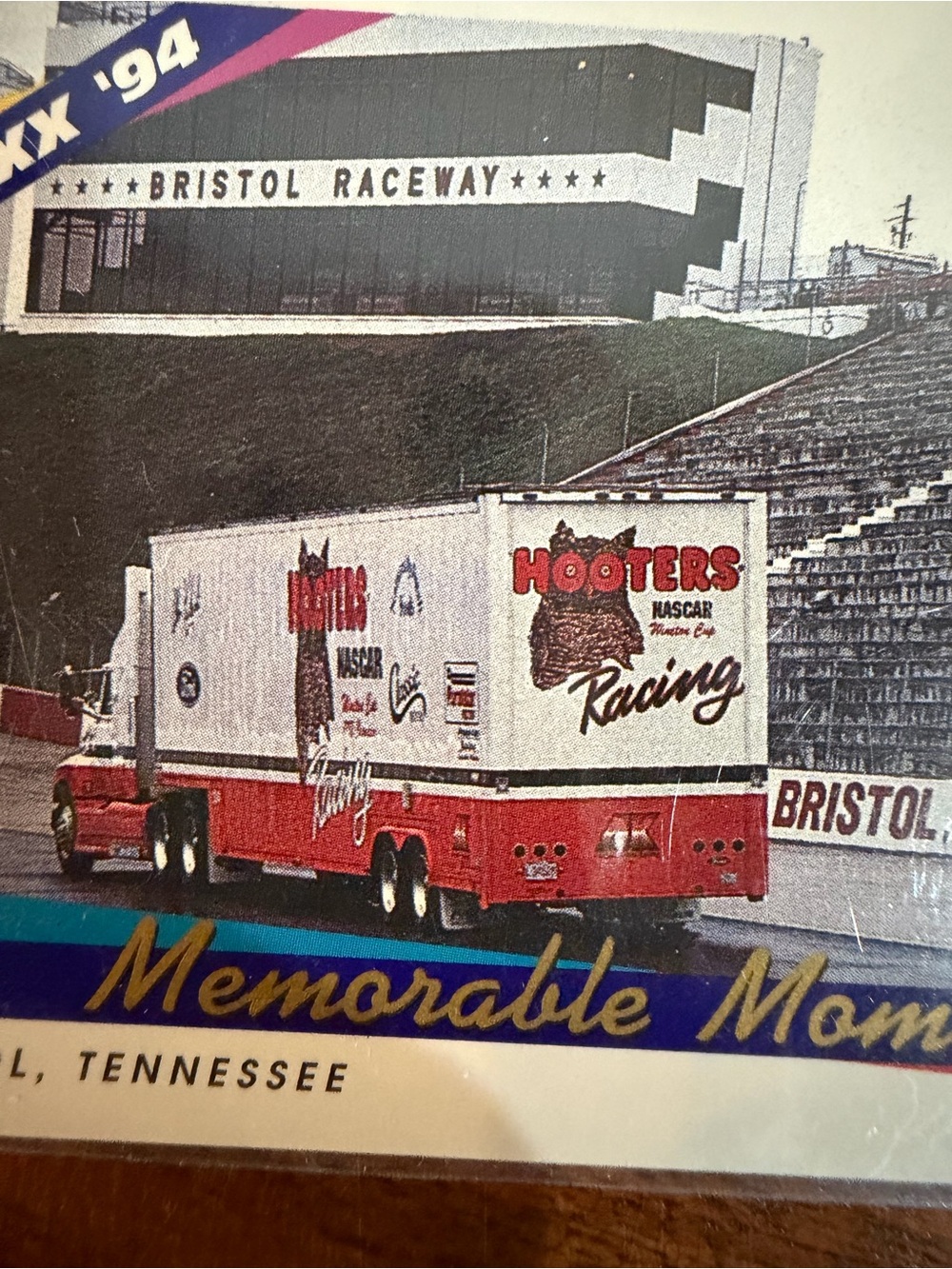 Vintage 1994 Hooters NASCAR Bristol Speedwat Jeff Burton Stavola Racing Card